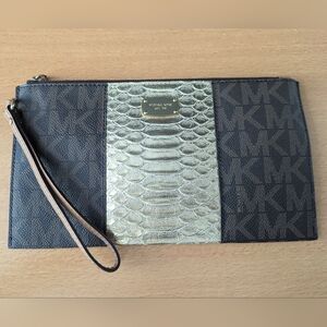 Michael Kors Brown and Gold Wristlet